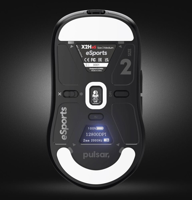Мышь беспроводная Pulsar X2H v3 eS Size2 8K Black Wireless (PX2H3ES21)