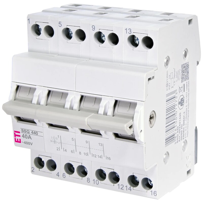 Перемикач трипозиційний ETI SSQ 440 "1-0-2", 4p 40A (2421445)