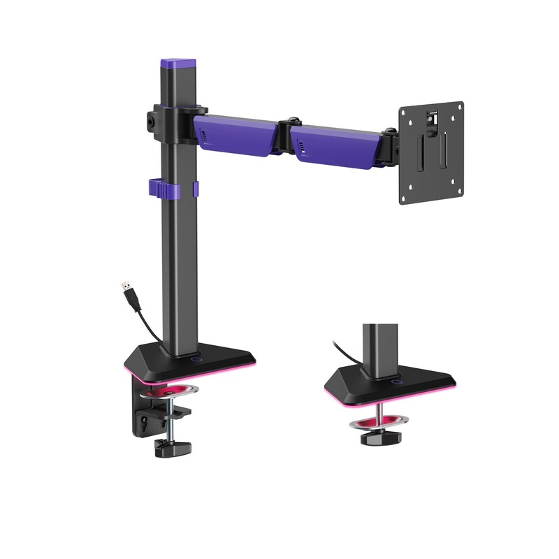 Кріплення настільне для монітора GamePro RGB 17-40" Black/Violet (MAG101V)