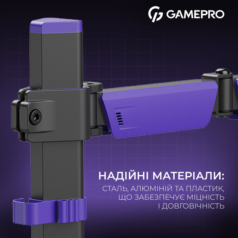 Кріплення настільне для монітора GamePro RGB 17-40" Black/Violet (MAG101V)