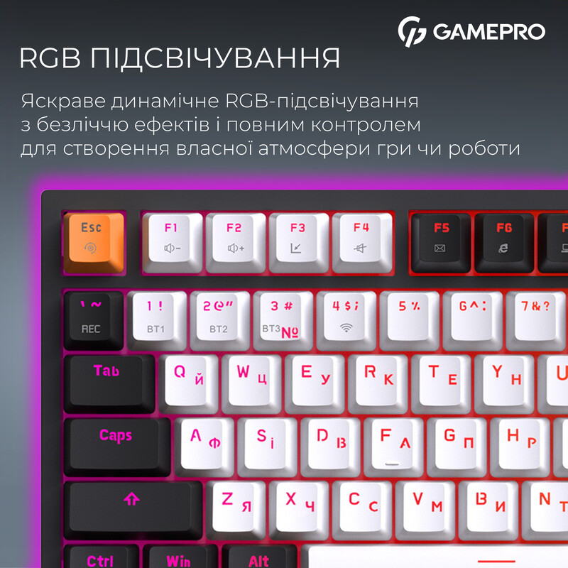 Клавиатура беспроводная GamePro Asgard Valhalla QLAB Sakura Switch Black (MK160-B-QS-PRO)