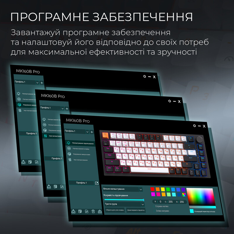 Клавиатура беспроводная GamePro Asgard Valhalla QLAB Sakura Switch Black (MK160-B-QS-PRO)