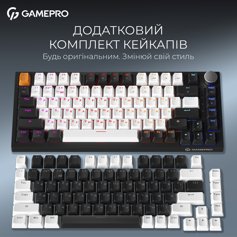 Клавиатура беспроводная GamePro Asgard Valhalla QLAB Sakura Switch Black (MK160-B-QS-PRO)