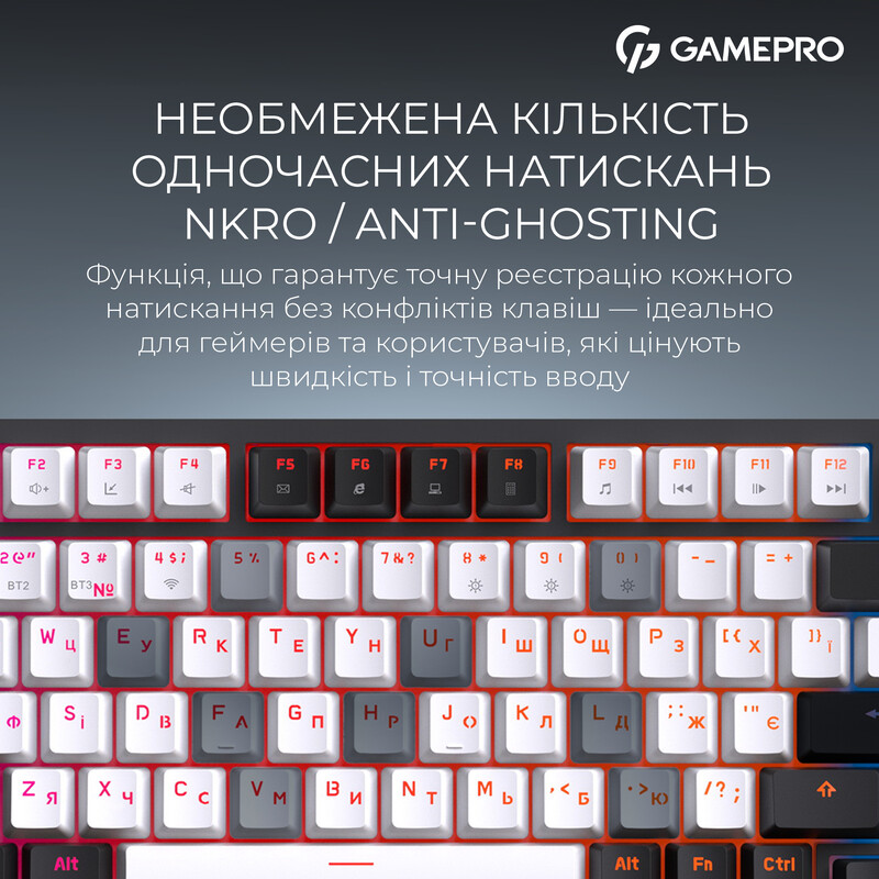 Клавиатура беспроводная GamePro Asgard Valhalla QLAB Sakura Switch Black (MK160-B-QS-PRO)