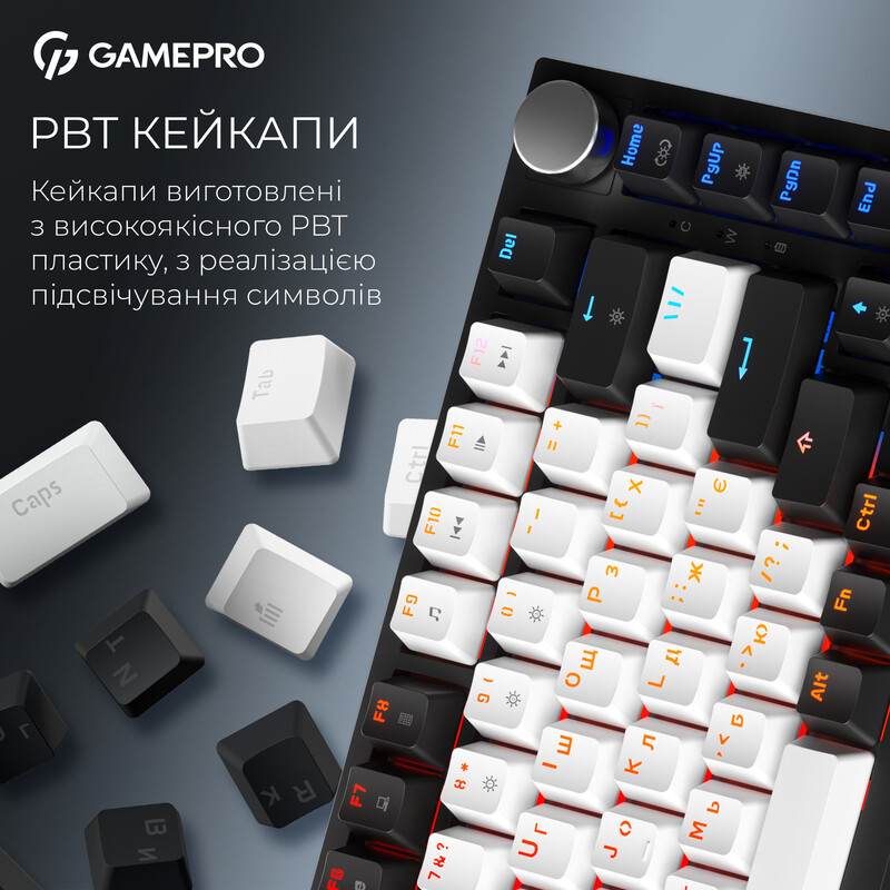 Клавиатура беспроводная GamePro Asgard Valhalla QLAB Sakura Switch Black (MK160-B-QS-PRO)