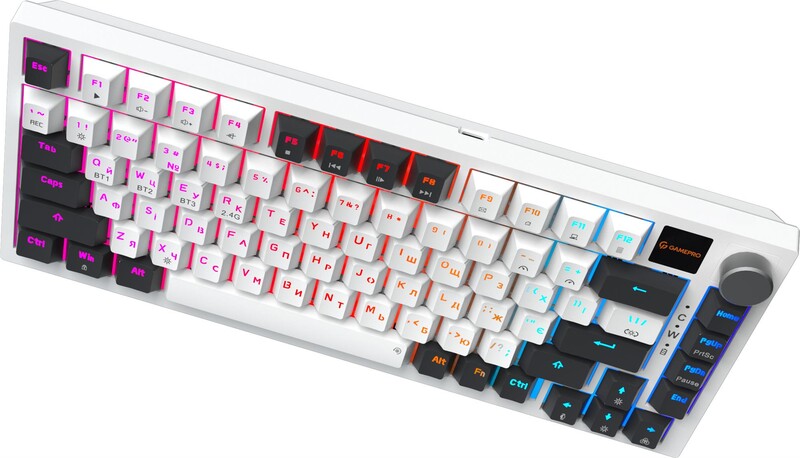 Клавіатура бездротова GamePro Asgard Valhalla QLAB Sakura Switch White With Display (MK160-W-D-QS-PRO)