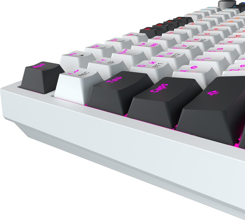 Клавіатура бездротова GamePro Asgard Valhalla QLAB Sakura Switch White With Display (MK160-W-D-QS-PRO)