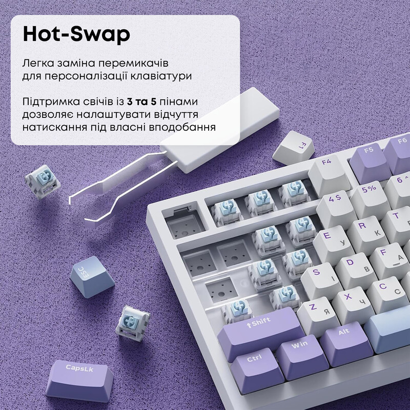 Клавіатура Ajazz AK820 Sea Salt Switch White USB-C (AK820-SS-PWB)