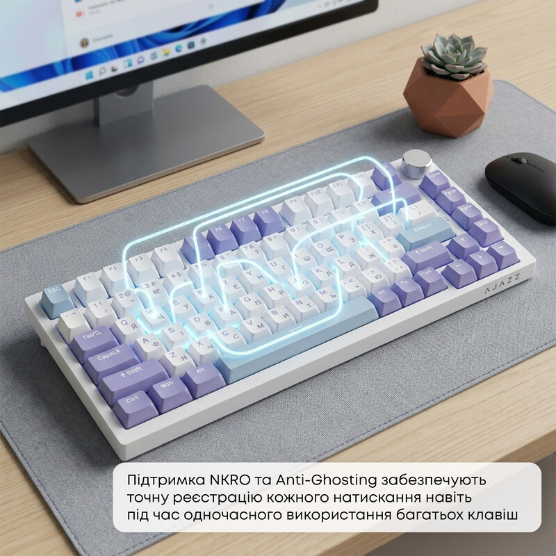 Клавіатура Ajazz AK820 Sea Salt Switch White USB-C (AK820-SS-PWB)