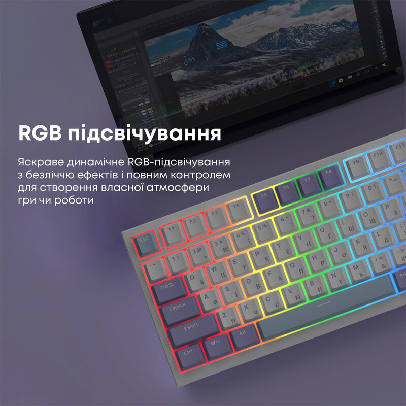 Клавіатура Ajazz AK820 Sea Salt Switch White USB-C (AK820-SS-PWB)