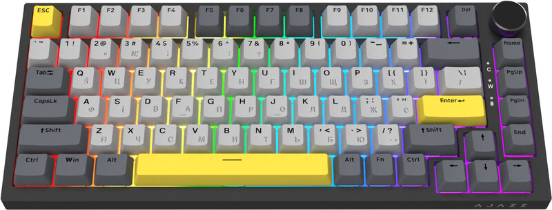 Клавіатура Ajazz AK820 Sea Salt Switch Black USB-C (AK820-SS-BGY)