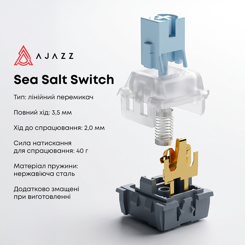 Клавіатура Ajazz AK820 Sea Salt Switch Black USB-C (AK820-SS-BGY)