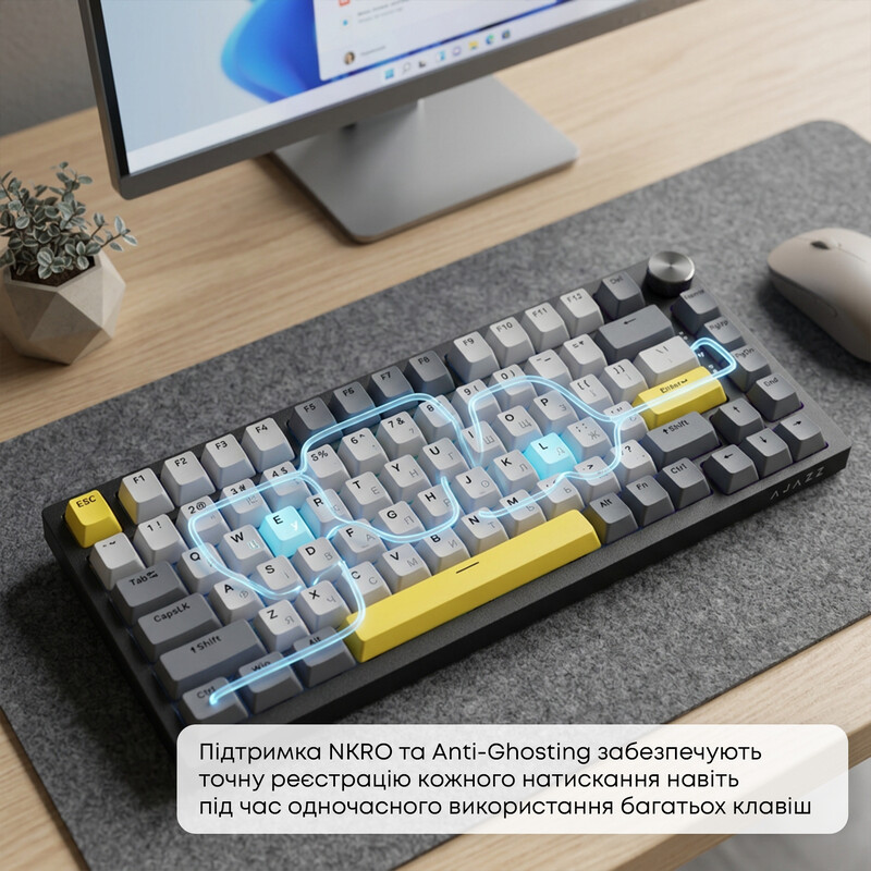 Клавіатура Ajazz AK820 Sea Salt Switch Black USB-C (AK820-SS-BGY)