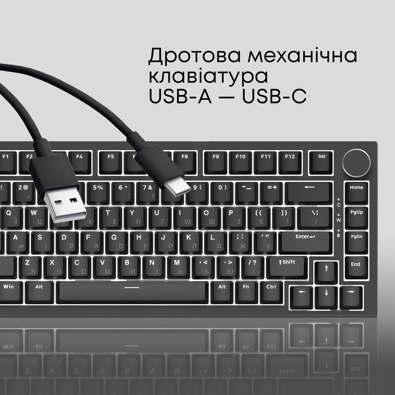 Клавіатура Ajazz AK820 Red Switch Black USB-C (AK820-R-B)