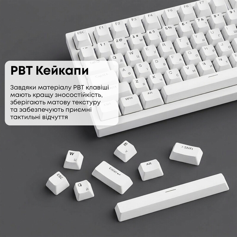 Клавіатура Ajazz AK820 Red Switch White USB-C (AK820-R-W)