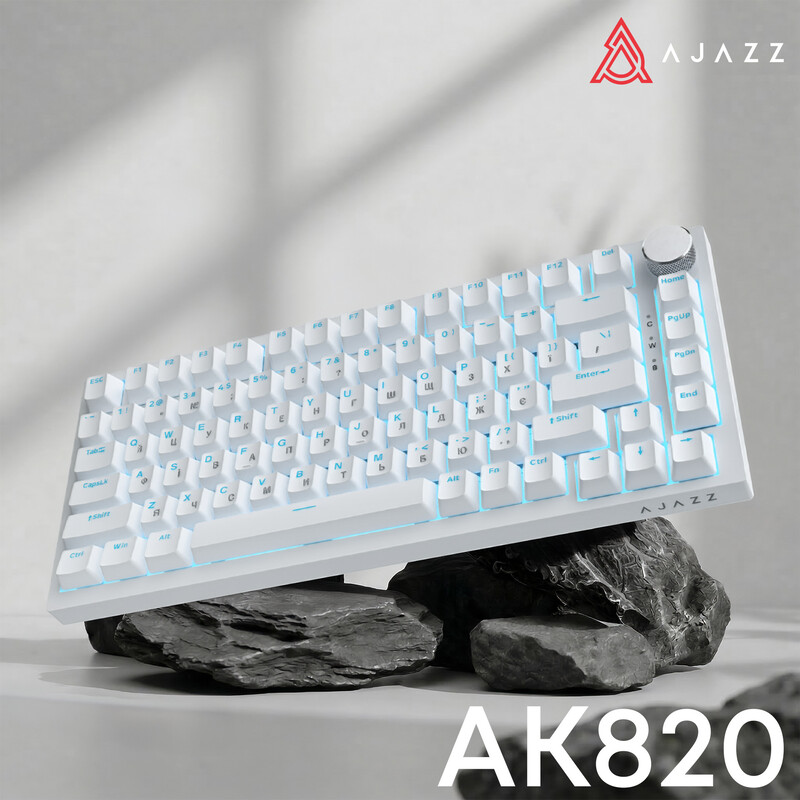 Клавіатура Ajazz AK820 Red Switch White USB-C (AK820-R-W)