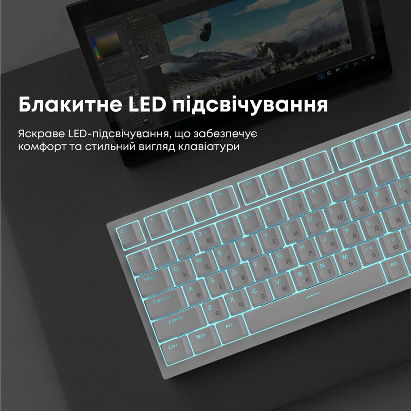 Клавіатура Ajazz AK820 Red Switch White USB-C (AK820-R-W)