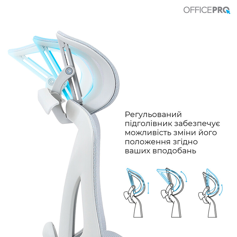 Крісло офісне OfficePro Elite OC950GLB Gray/Light Blue
