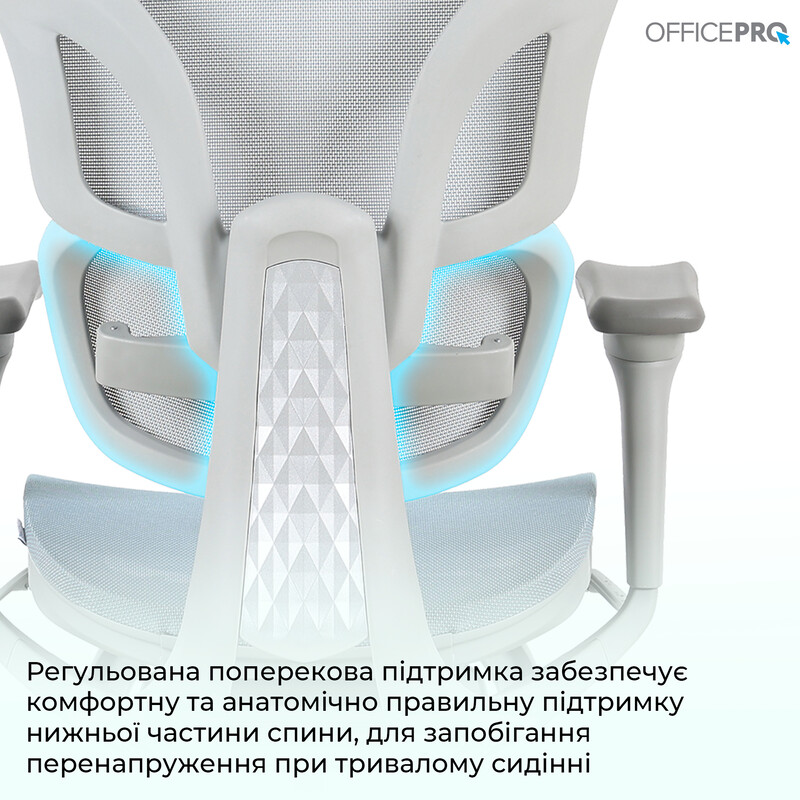 Крісло офісне OfficePro Elite OC950GLB Gray/Light Blue