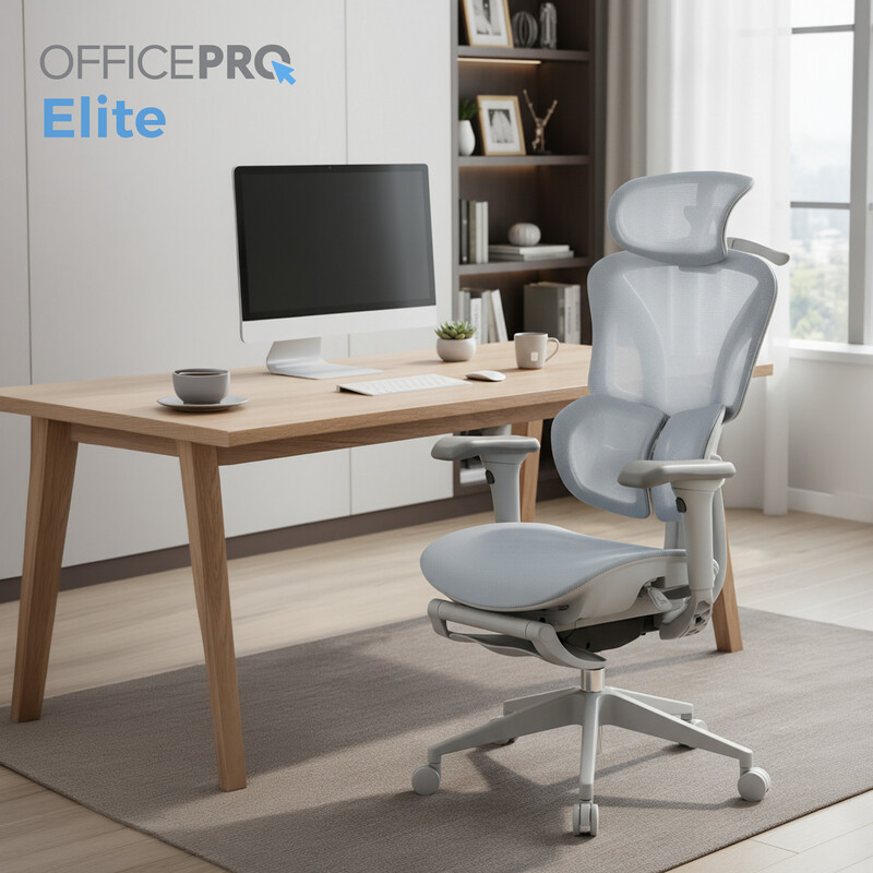 Крісло офісне OfficePro Elite OC950GLB Gray/Light Blue