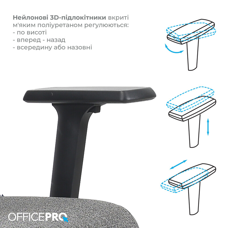 Крісло офісне OfficePro Fusion OC577G Gray