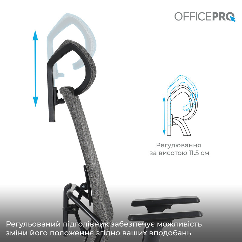 Крісло офісне OfficePro Fusion OC577G Gray