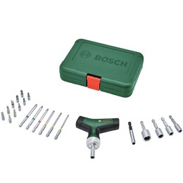 Отвертка Bosch с трещоткой, Т-образная рукоятка, 20 насадок, кейс (1.600.A02.Z9T)