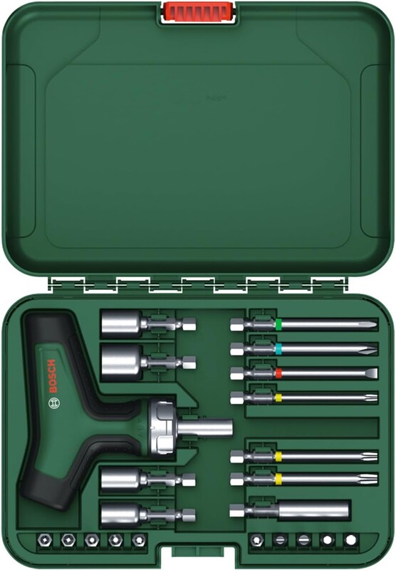 Отвертка Bosch с трещоткой, Т-образная рукоятка, 20 насадок, кейс (1.600.A02.Z9T)