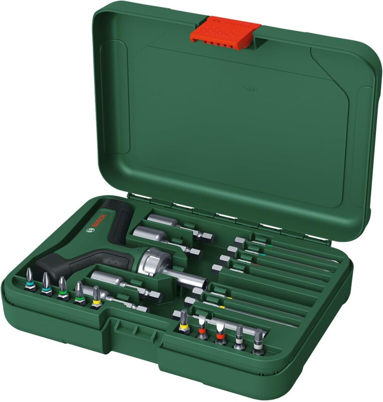 Отвертка Bosch с трещоткой, Т-образная рукоятка, 20 насадок, кейс (1.600.A02.Z9T)