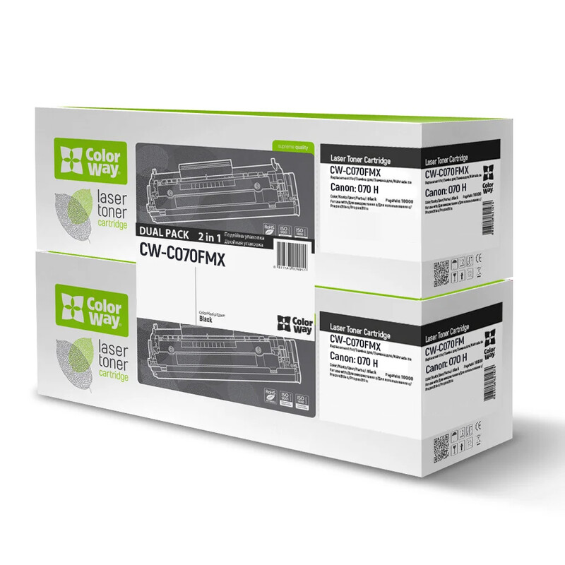 Картридж ColorWay (CW-C070FMX) Canon MF461w/463dw/465dw/LBP243dw/246dw Black Dual Pack (Canon 070H)