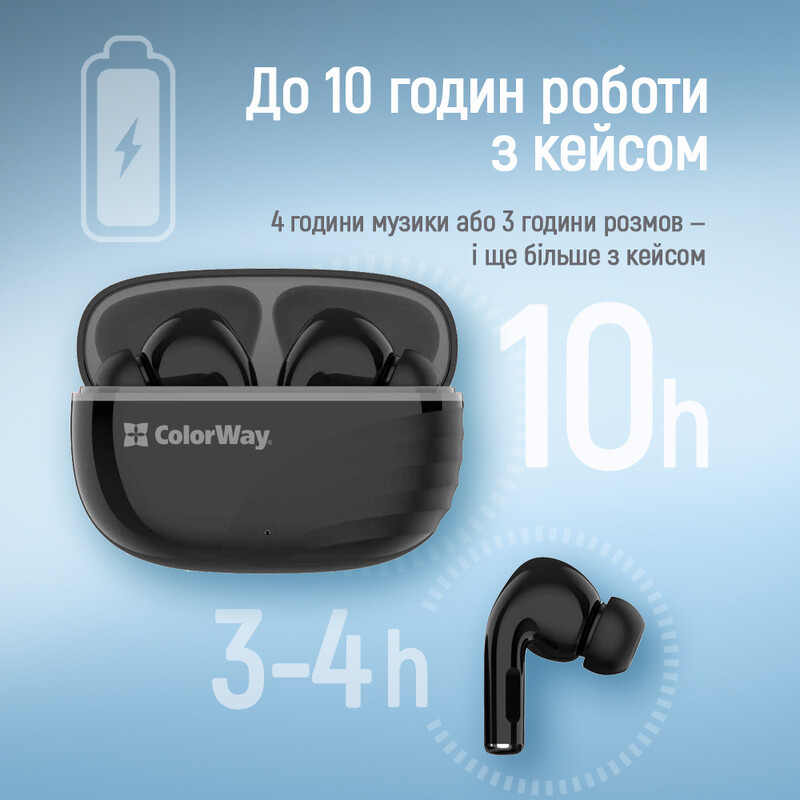Bluetooth-гарнитура СolorWay Slim TWS-5 Earbuds Black (CW-TWS5BK)