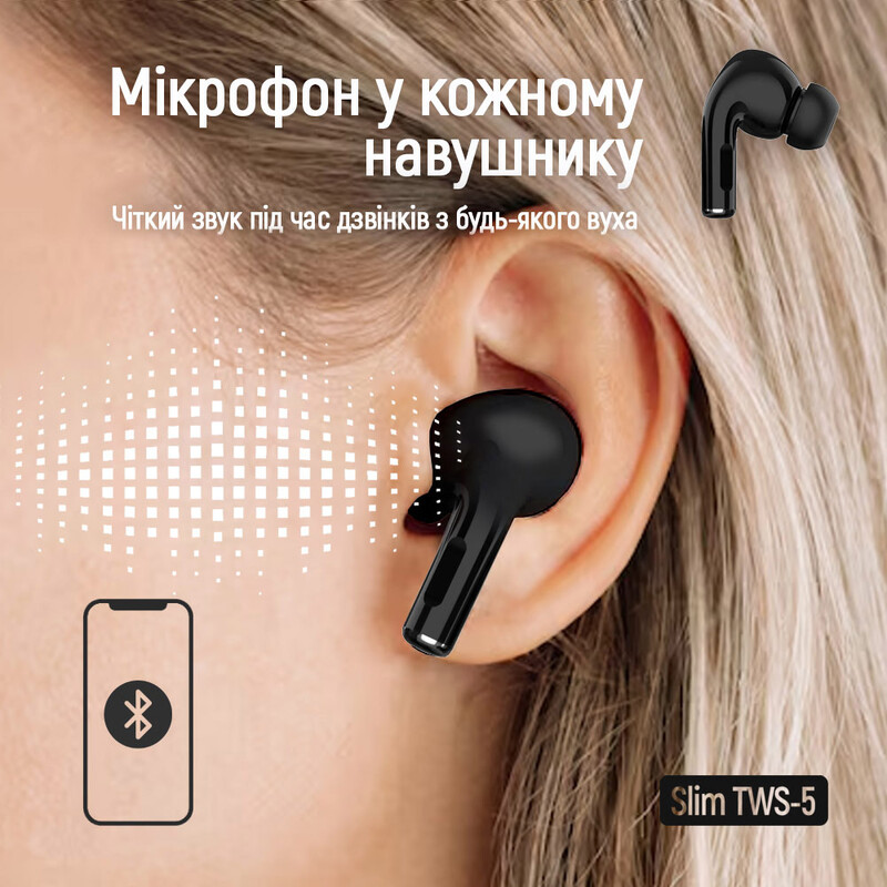 Bluetooth-гарнитура СolorWay Slim TWS-5 Earbuds Black (CW-TWS5BK)