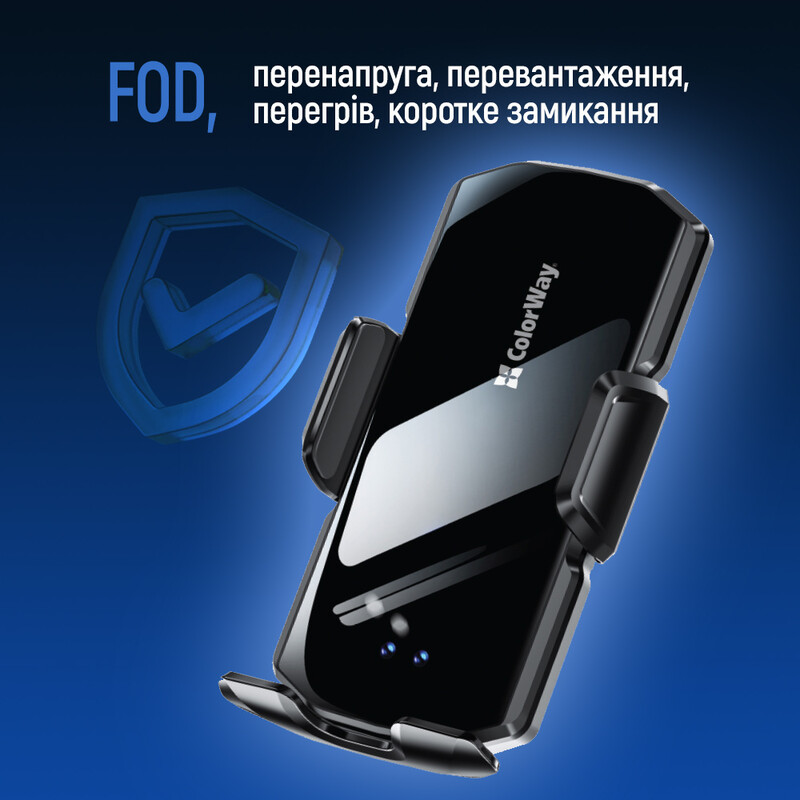 Бездротовий зарядний пристрій СolorWay FlameGrip 15W Black (CW-CHAW070Q-BK)