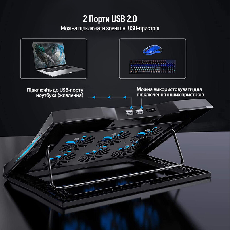 Охолоджуюча пiдставка для ноутбука ColorWay Cooling Laptop Q3, 10-17” (CW-CLQ3)