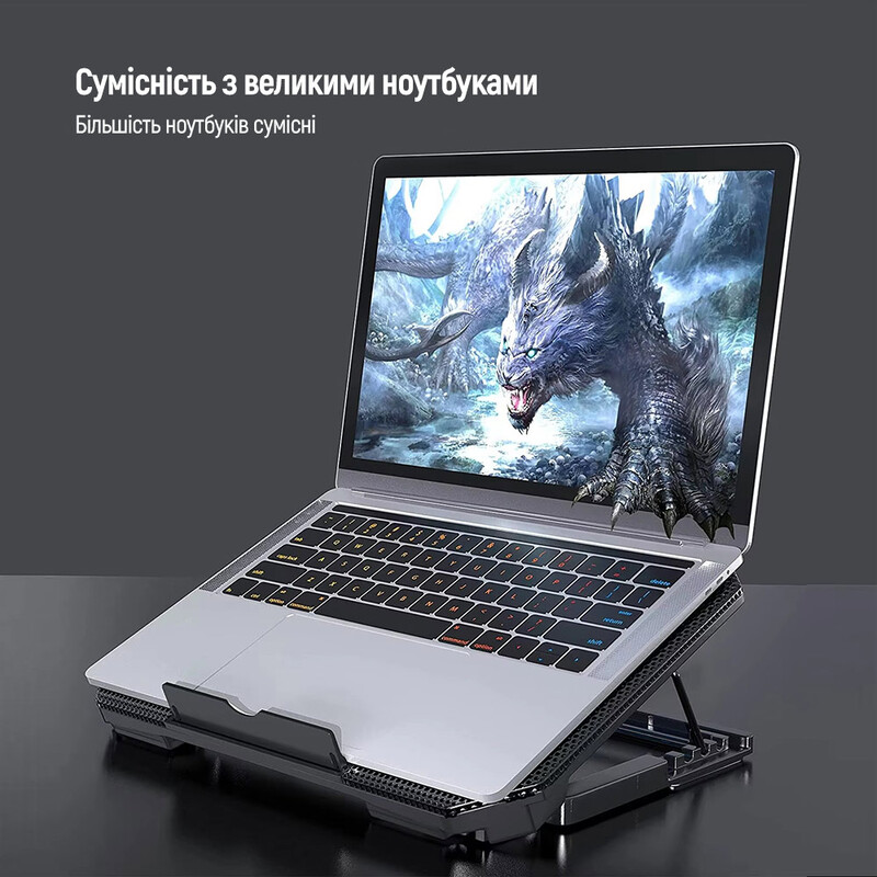 Охолоджуюча пiдставка для ноутбука ColorWay Cooling Laptop Q100, 10-17” (CW-CLQ100)