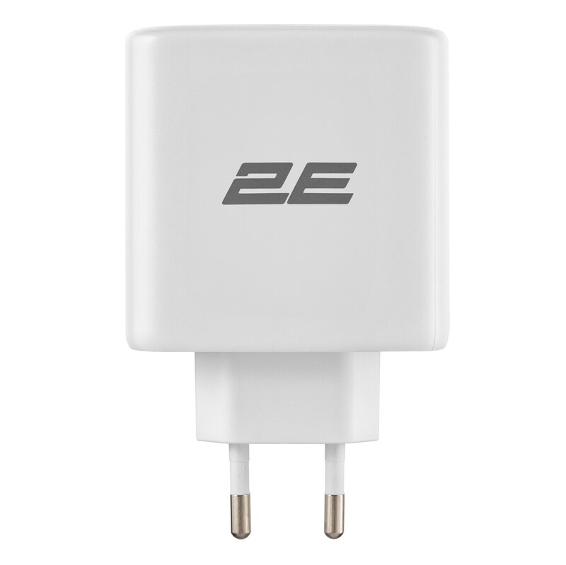 Мережевий зарядний пристрій 2E USB-C Wall Charger GaN 65W White (2E-WC3USB65W-W)