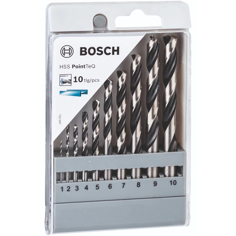 Набор сверл по металлу Bosch Professional HSS-PointTeQ, 1-10мм, кейс, 10шт (2.608.577.348)