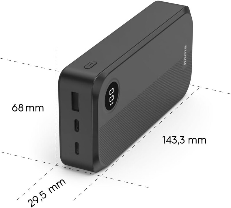 Універсальна мобільна батарея Hama 20000mAh 15W Black (00201755)