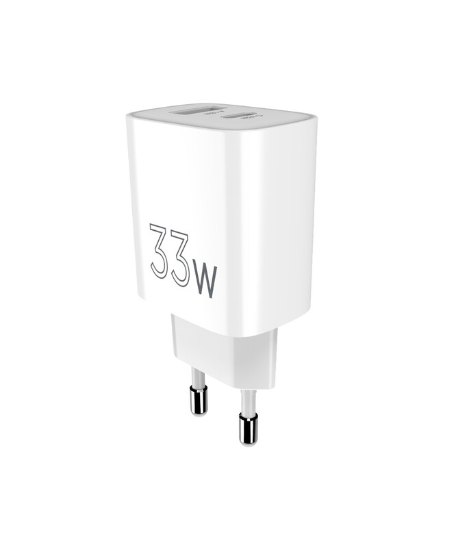 Сетевое зарядное устройство Sigma mobile X-power 33W GaN, PD, QC (1xUSB-C + 1xUSB-A) White (PS33-01)