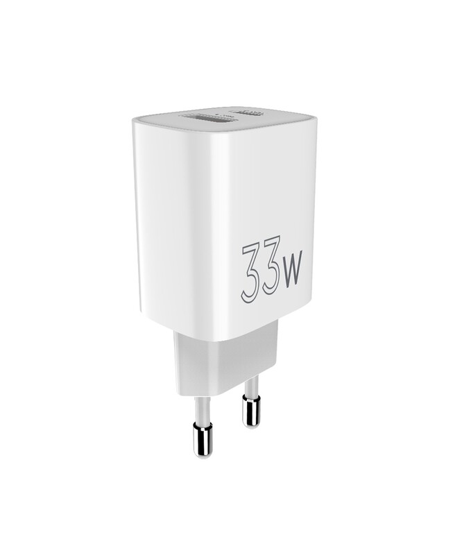 Сетевое зарядное устройство Sigma mobile X-power 33W GaN, PD, QC (1xUSB-C + 1xUSB-A) White (PS33-01)
