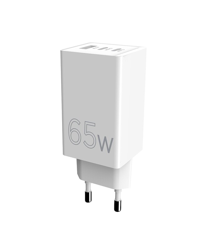 Мережевий зарядний пристрій Sigma mobile X-power 65W GaN, PD, QC (2xUSB-C + 1xUSB-A) White (PS65-01)