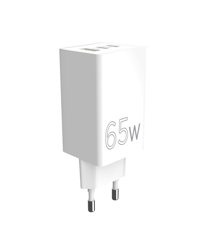 Мережевий зарядний пристрій Sigma mobile X-power 65W GaN, PD, QC (2xUSB-C + 1xUSB-A) White (PS65-01)