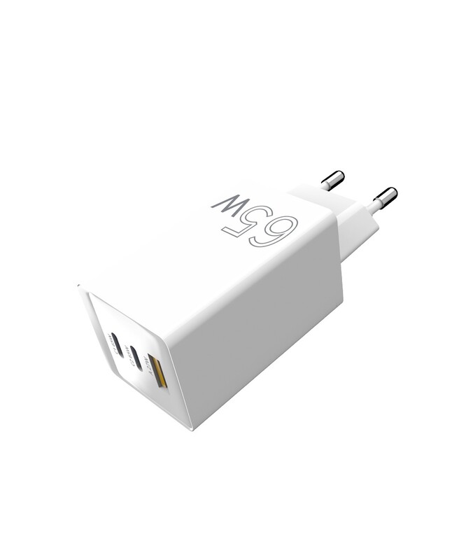 Мережевий зарядний пристрій Sigma mobile X-power 65W GaN, PD, QC (2xUSB-C + 1xUSB-A) White (PS65-01)
