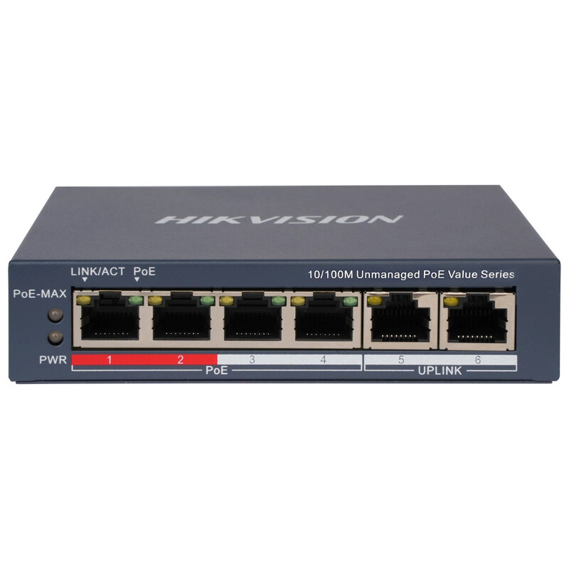Коммутатор Hikvision DS-3E0106P-E/M(B) POE