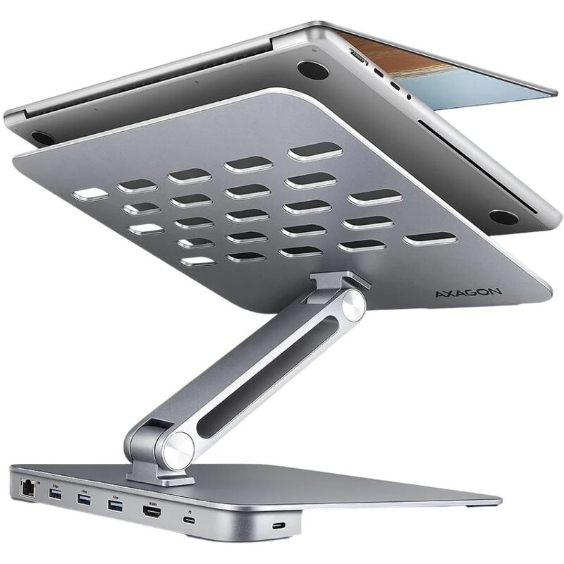 Подставка для ноутбука Axagon HMC-STND USB-C 7 in 1 Silver (HMC-STND)