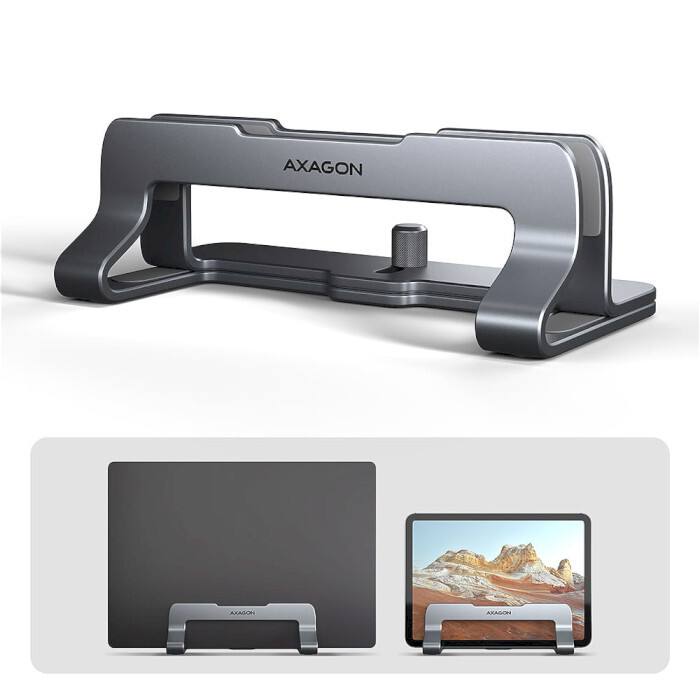 Підставка для ноутбука Axagon Vertical Stand for Laptops & Tablets Gray (STND-VG)