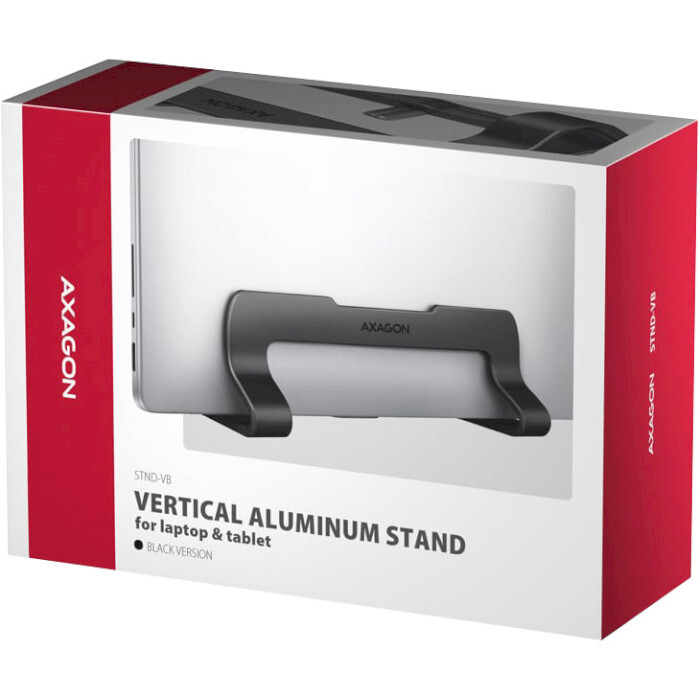 Підставка для ноутбука AXAGON Vertical Stand for Laptops & Tablets Black (STND-VB)