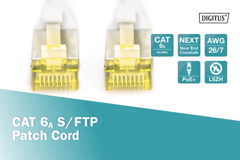 Патч-корд Digitus Cat.6a S/FTP, 15м, AWG 26/7, Cu, LSZH, сірий (DK-1644-A-150)