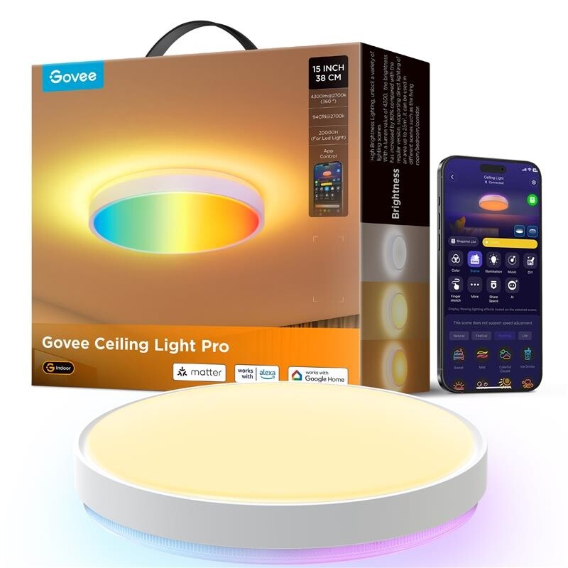 Светильник потолочный Govee Smart Ceiling Light Pro 2700-6500K White (H60A6C01)