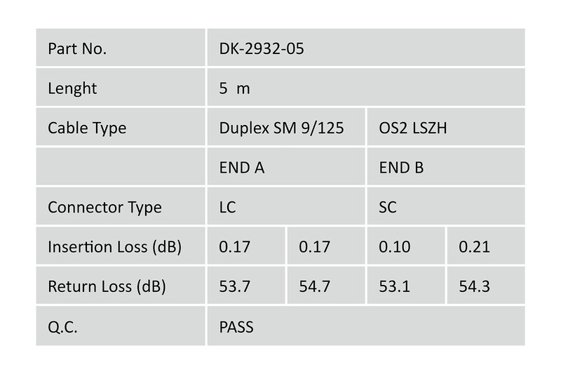 Оптический патч-корд Digitus LC/UPC-SC/UPC, 9/125, SM, OS2, duplex, 5м (DK-2932-05)